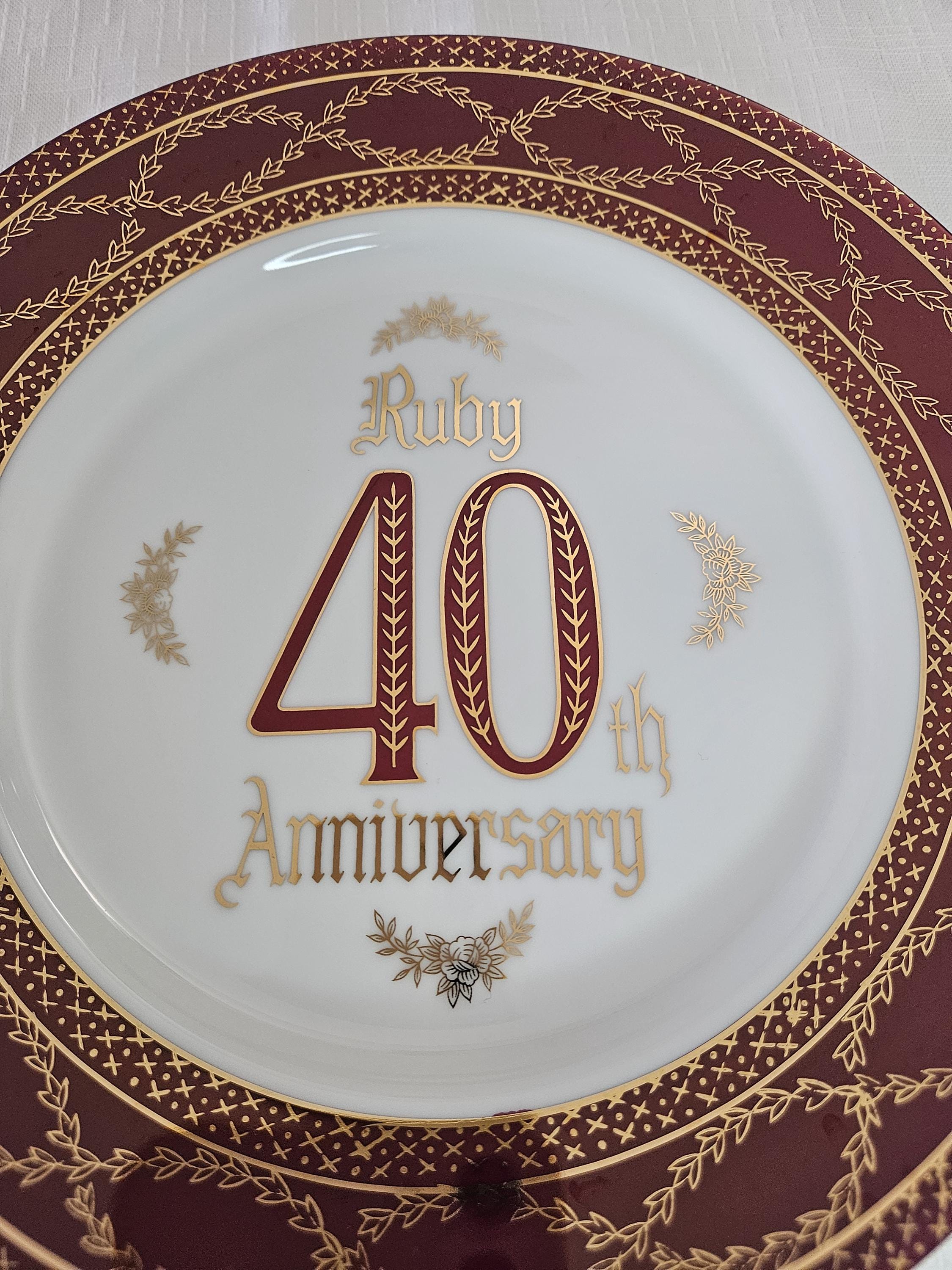 【 】Ruby Celebration　プレート　ペア Ruby Anniversary Plate - Etsy