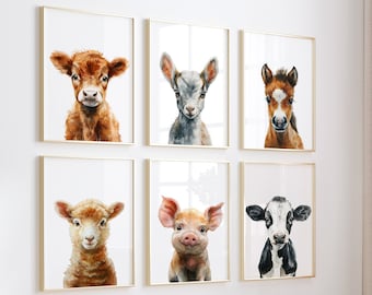 Farm Prints| Nursery Baby Room Decor| Farm Nursery Decor| Farm Baby Animal Prints| Kids Room Decor| Farm Collection| Animal Nursery| Rustic|