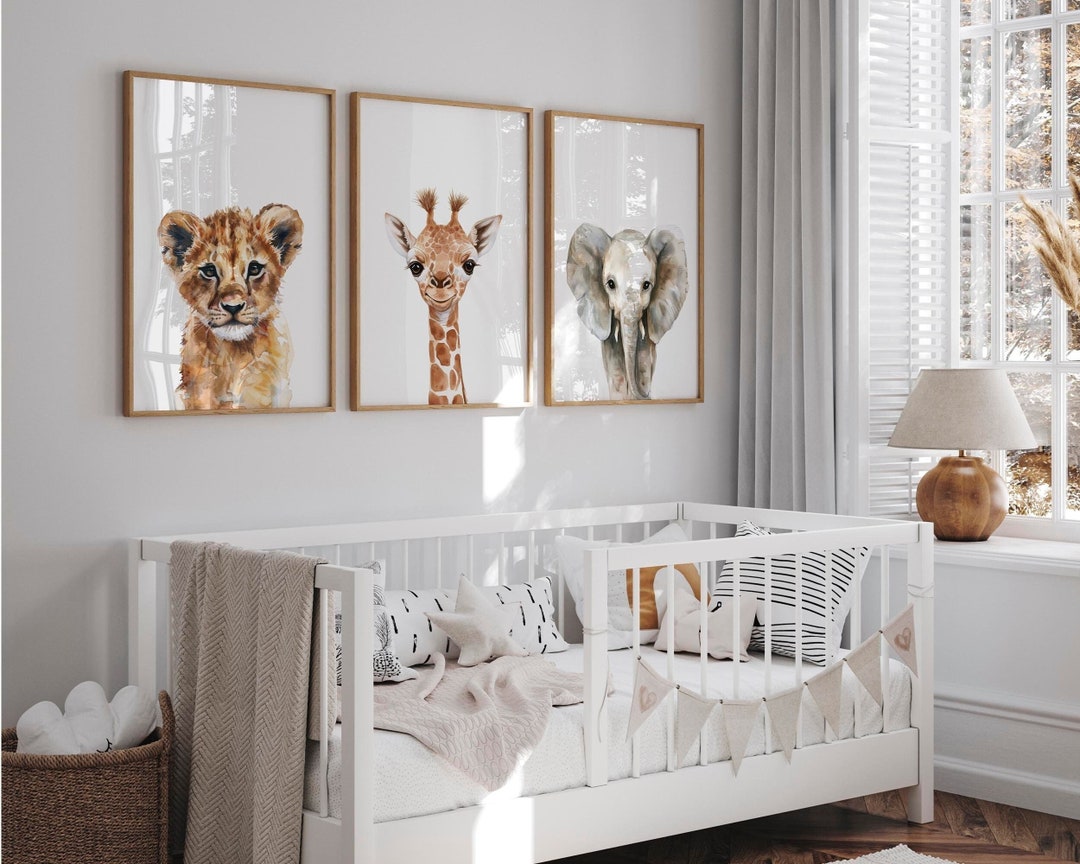 Safari Nursery Decor| Set of 3 Prints| Safari Prints| Safari Animal ...
