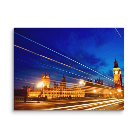 London Lights:  Long Exposure Photo of Big Ben, Parliament, and Westminster Bridge at Night