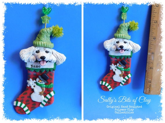 Christmas Ornament White Poodle Poodle Ornament Polymer Clay