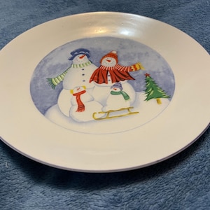 Christmas Holiday Decorative Dinner Plates, 8” Salad Plates, Christmas Dinnerware, Ceramic Dish, Holiday China