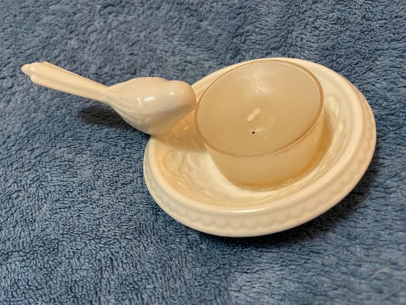 Ceramic Dove Bird Ring Holder Tea Candle Stand