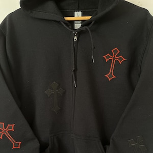 Cross Zip Up Hoodie, Cross Sweatshirt, Cross Fashion Hoodie, Concert Sweatshirt, Cross Hoodie, Cross Sweatshirt Zip Up, Cross Hoodie Zip Up