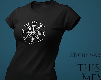 Aegishjalmur Helm of Awe Tee, Icelandic Stave Shirt, Norse Pagan Viking Rune Top, Asatru Heathen Gift for Witch
