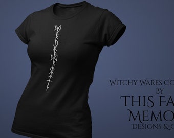 Draugadrottin Bindrune Icelandic Stave Tee, Norse Pagan Shirt, Heathen Viking Runes Top, Asatru Gift for Witch