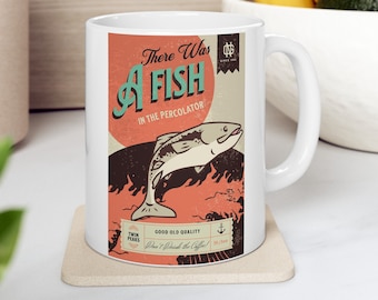 There Was a Fish in the Percolator! coffee, tea, cocoa cup, Ceramic Mug, (11oz, 15oz, 20oz), David Lynch, Twin Peaks Mug, Dale Cooper