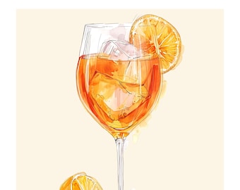 Vintage Aperol Spritz Recipe Poster, Bar Wall Art (Digital Download)