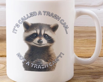Optimist Raccoon Mug, Trash Panda Funny Ceramic Cup, Cute Animal Lover Gift, Retro Meme Coffee Cup