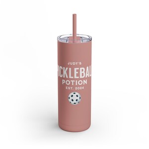 Customizable Pickleball Potion Skinny Matte Tumbler with Straw, 20oz, Perfect Gift for Mom, Dad, Grandparents, You Choose ANY name and year!