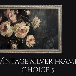 Moody Black Peonies Framed Print, Dark Academia Botanical Wall Art, Victorian Gothic Bedroom Decor, Unframed Option Available Vintage Silver