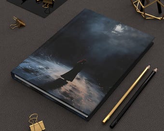 Moonlit Path Journal, Moon Witch Notebook, Lunar Grimoire, Celestial Hardcover Diary, Midnight Dark Romantic Journal