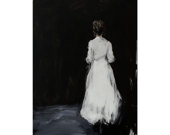 The Departure Dark Art Poster, Moody Gothic Wall Print, Melancholic Home Decor, Vertical Dark Academia Print, Occult Art