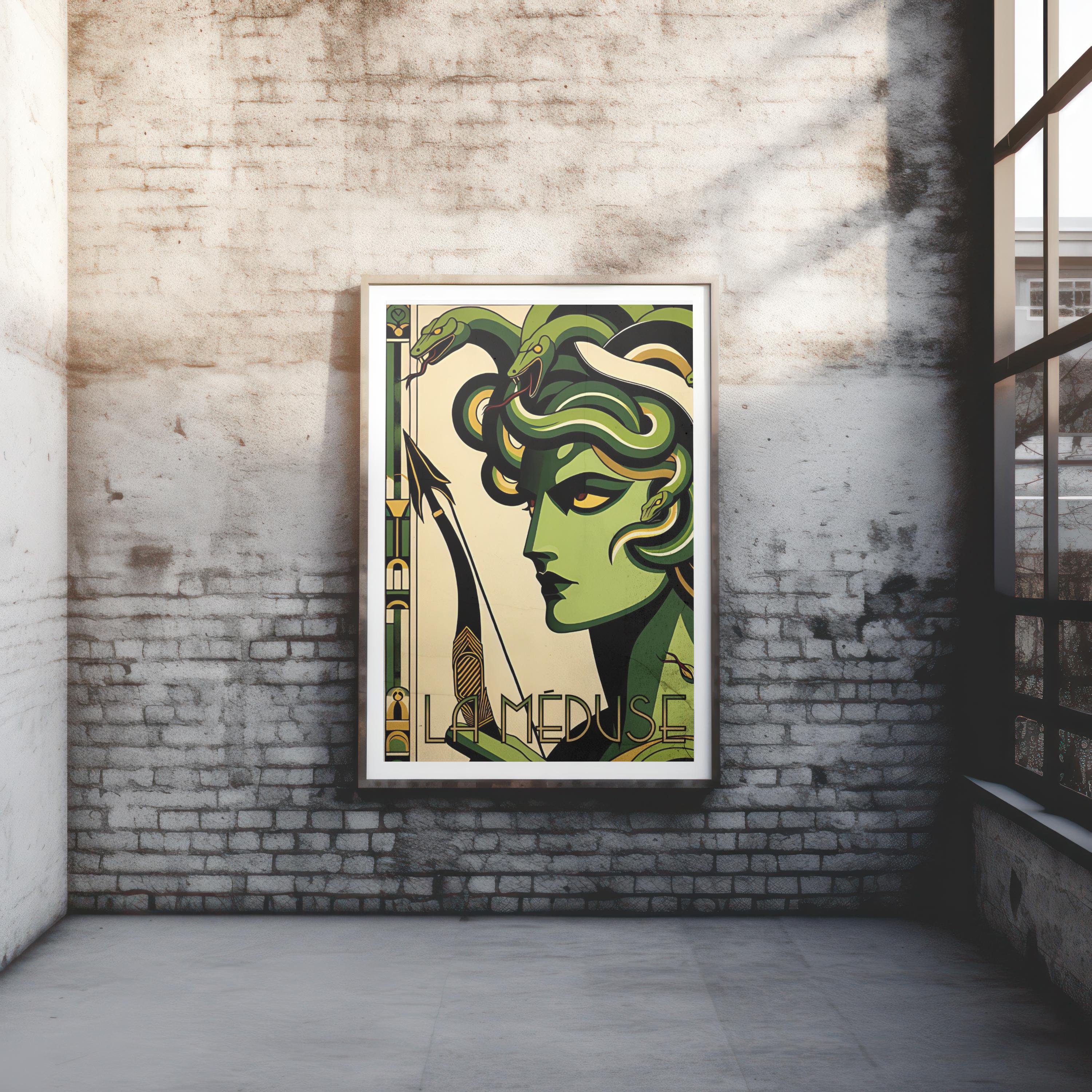 Medusa Art Deco Greek Mythology Poster Greek Mythology Art Latin
