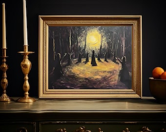 Gerahmtes Coven Poster | Dark Academia Dekor, Moody Art