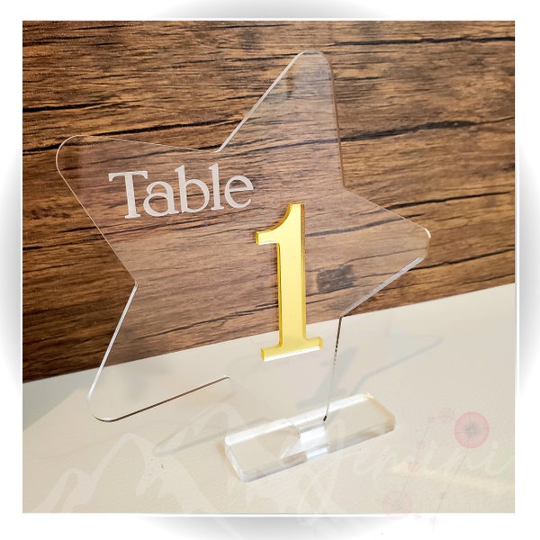 Star Table Numbers, Wedding Table Numbers, Table Number for Receptions or Parties, Event Decor, Party Table Decor