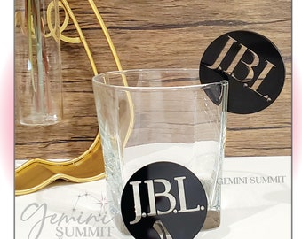 Custom Drink Tag, Initials Drink Charm, Personalized place cards for parties, wedding décor and seating charts GSDT-01