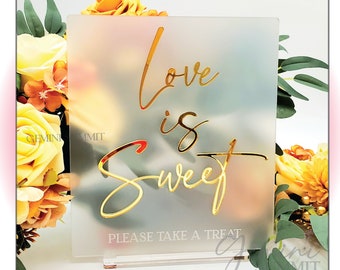 Love Is Sweet Table Sign, Sweets & Treats Sign, Wedding Table Sign, Event Signage, Gift Table Sign - Modern Minimalist