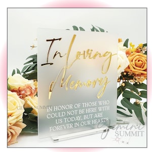In Loving Memory Sign, 3D Acrylic Wedding Tabletop Sign, Event Signage, Gift Table Sign - Modern Minimalist - GSTS02
