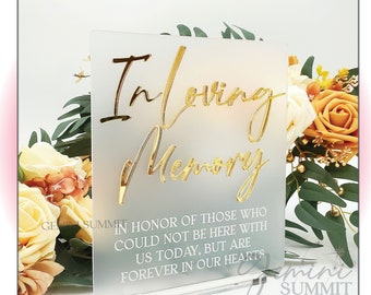 In Loving Memory Sign, 3D Acrylic Wedding Tabletop Sign, Event Signage, Gift Table Sign - Modern Minimalist