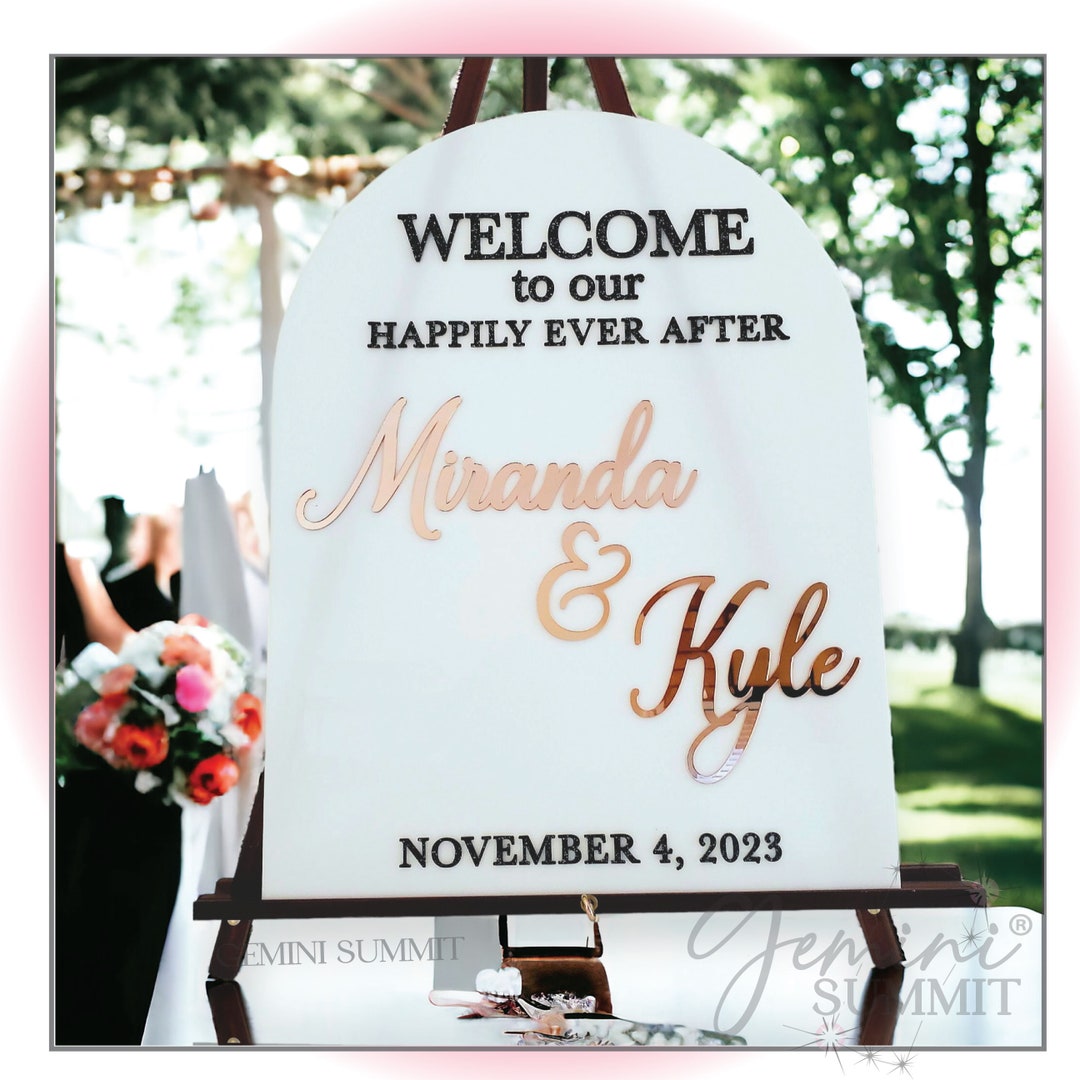Wedding Sign Acrylic Arch Signage, Custom Event Entrance Signage, Personalized Event