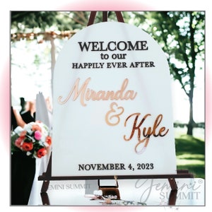 Wedding Welcome Sign - Acrylic Arch Signage, Custom Event Entrance Signage, Personalized Event & Reception Decor - GSWS02