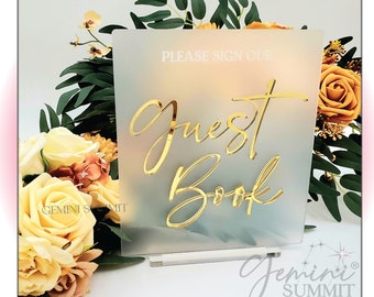 Guestbook Table Sign, 3D Acrylic Wedding Sign, Wedding Tabletop Sign, Event Signage, Gift Table Sign - Modern Minimalist