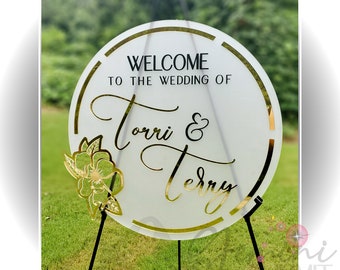Acrylic Wedding Welcome Sign - Custom Acrylic Wedding Signage - 3D Wedding Welcome Sign, Personalized Wedding Sign - Magnolia Collection