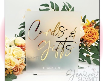 Cards & Gifts Wedding Sign, Party Decorations, Event Decor Signage, Acrylic Table Sign - Modern Minimalist