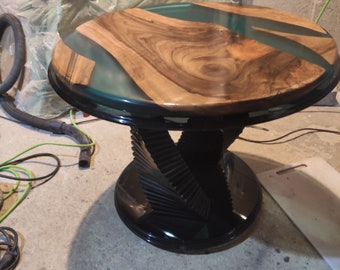 Wooden epoxy round table