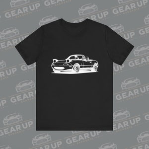 Koszulka z grafiką konturową Mazda MX5 Miata (Eunos Roadster) - koszulka unisex z krótkim rękawem