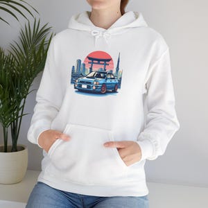 MK2 Subaru Impreza Blobeye Wrx Graphic Hoodie - JDM Rally Car Hoody for Sti Fans, Street Racing & Motorsport Enthusiasts Unisex Sweatshirt