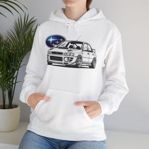 MK1 First Generation Subaru Impreza WRX Graphic Hoodie - JDM Style Hoody for Car Enthusiasts - Classic Car Lover- Japanese Car Hoodie Unisex