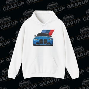 Unisex M3 M4 G80/G82 Graphic Hoodie - Blue M-Car Unisex Cotton Hoody - Gift for petrolhead, Gift for boyfriend, Gift for enthusiast, Him