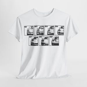 911 Multiple Generations Graphic Design Tee T-Shirt - 992, 991, 997, 996, 993, 964, 912 - Unisex Jersey Short Sleeve Tee
