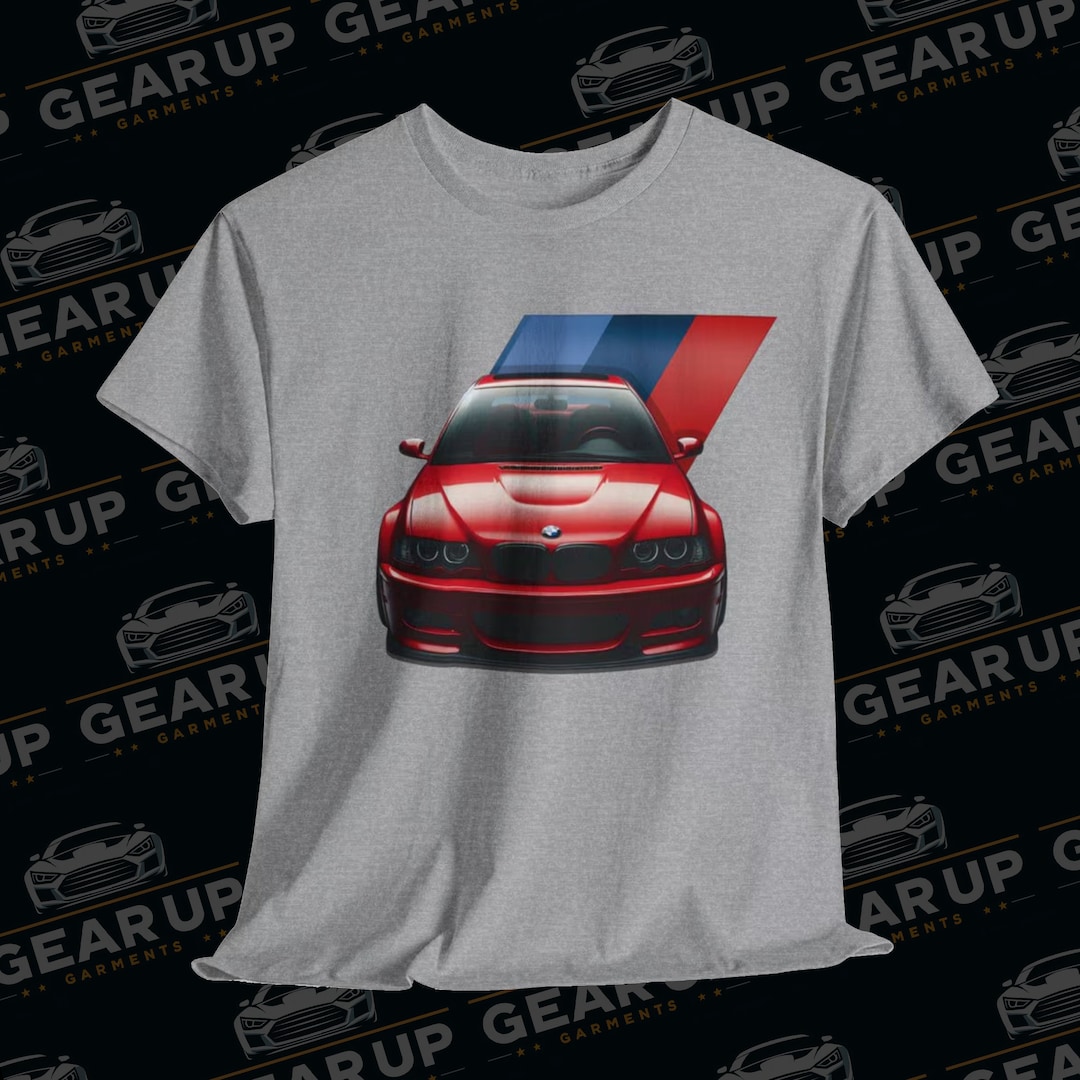 Zum Speed Bimmer Blue E46 T-Shirt | BMW Enthusiast Shirt, Men's Crew Neck, Letter Print, 100% Cotton - View #3