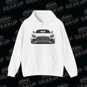 Mercedes AMG Gt Hoodie - Line Art Outline Supercar Hoody - Mercedes AMG GT - Unisex Heavy Blend™ Hooded Sweatshirt