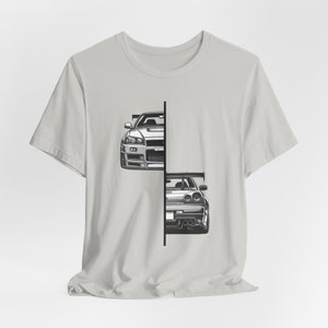 Nissan Skyline JDM R34 T Shirt - Gift for Boyfriend - Gift For Husband Unisex - Godzilla Car - Japanese Sports Car - Jersey Short Sleeve Tee