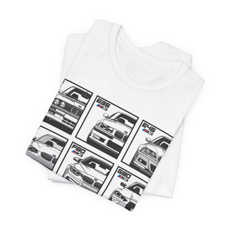 BMW M3 All 6 Generations Graphic Design Tee T-shirt E30, E36, E46, E92 ...