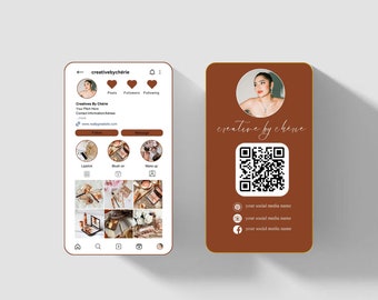 Business Card, Instagram Business Card QR code, Printable Templates, Ig Business Card, Aesthetic Card Template, Social Media Template