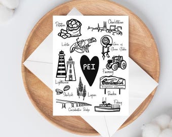 PEI Greeting Card - Prince Edward Island Landmarks & Trademarks