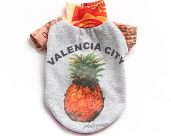 CATNEYDOGNEY small dog S cute upcycled knit outfit top graphic short sleeve fun pineapple pinya filipino piña Valencia city Philippines