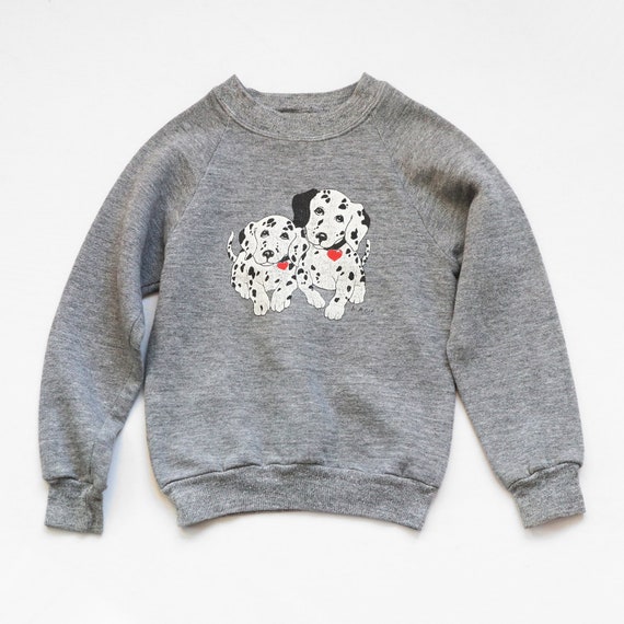 Dalmatian Dog Graphic Fuzzy Pink Sweater