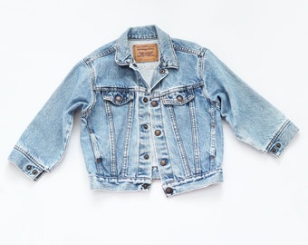 VTG vintage little Levi's size 5 100% made in USA America cotton jean jacket light wash kids children's unisex denim coat