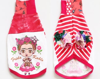 italian greyhound COURTNEYCOURTNEY pattern print upcycled tshirt outfit top mix short sleeve Mexico City Frida kahlo artist Coyoacán Mexican