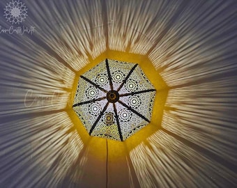 Moroccan Handmade Brass Ceiling Lamp , A Masterpiece with Exquisite Light Engravings , Moroccan Ceiling Lights,Handmade Ceiling Fixture.
