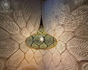Marokkaanse verlichting, koperen hanglamp, Arabische plafondlamp, Marokkaanse hanglamp, rustieke hanglamp, Boheemse plafondlamp