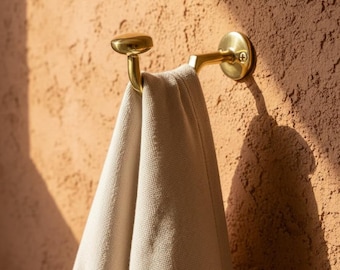 Handmade Unlacquered Brass Wall Hook | Coat Towel Hook | Bathroom Hook | Solid Brass | Choose Finish Quantity | Free Shipping