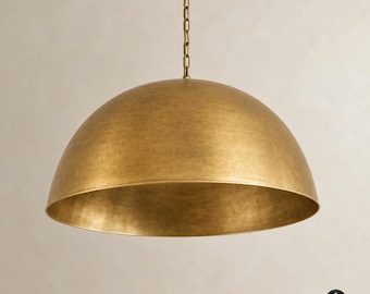 Antique Copper Lamp, Copper Dome Light, Dome Pendant, — Moroccan artisan design, sizes 20–70cm. Perfect for kitchen islands & dining rooms.