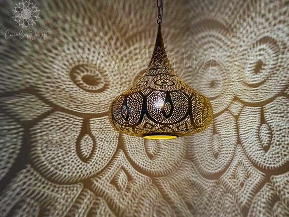 Moroccan Pendant Light, Handmade Copper Lamp, Traditional Ceiling Light,Hammered Copper Pendant. Rustic Pendant Lamp, Bohemian Ceiling Light